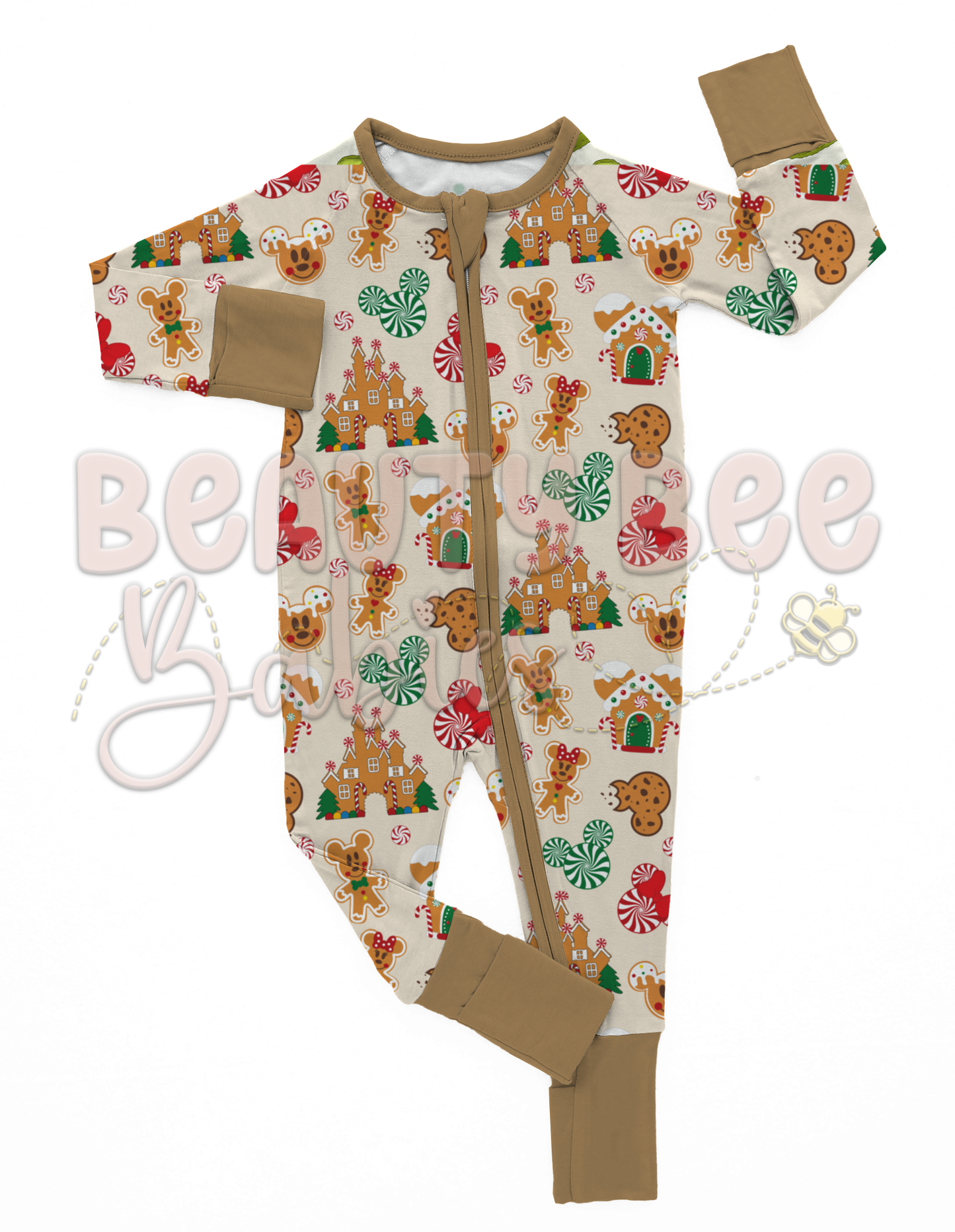 PREORDER Christmas Cookies Bamboo Viscose Long Sleeve Zip Pajamas