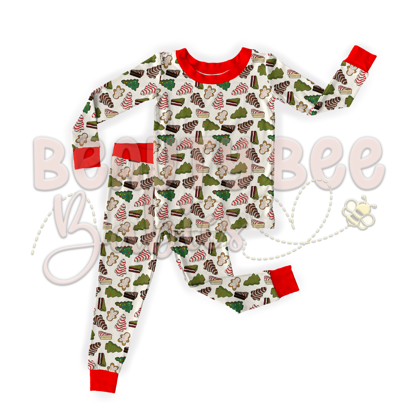 PREORDER Christmas Cakes Bamboo Viscose Long Sleeve Two Piece Pajamas