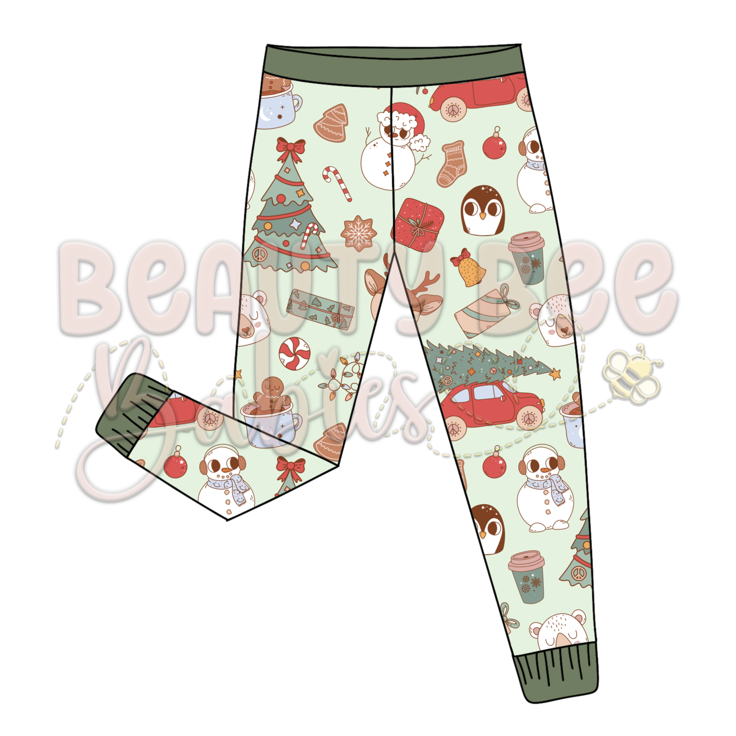 PREORDER Retro Christmas Pajama Pants Bamboo Viscose