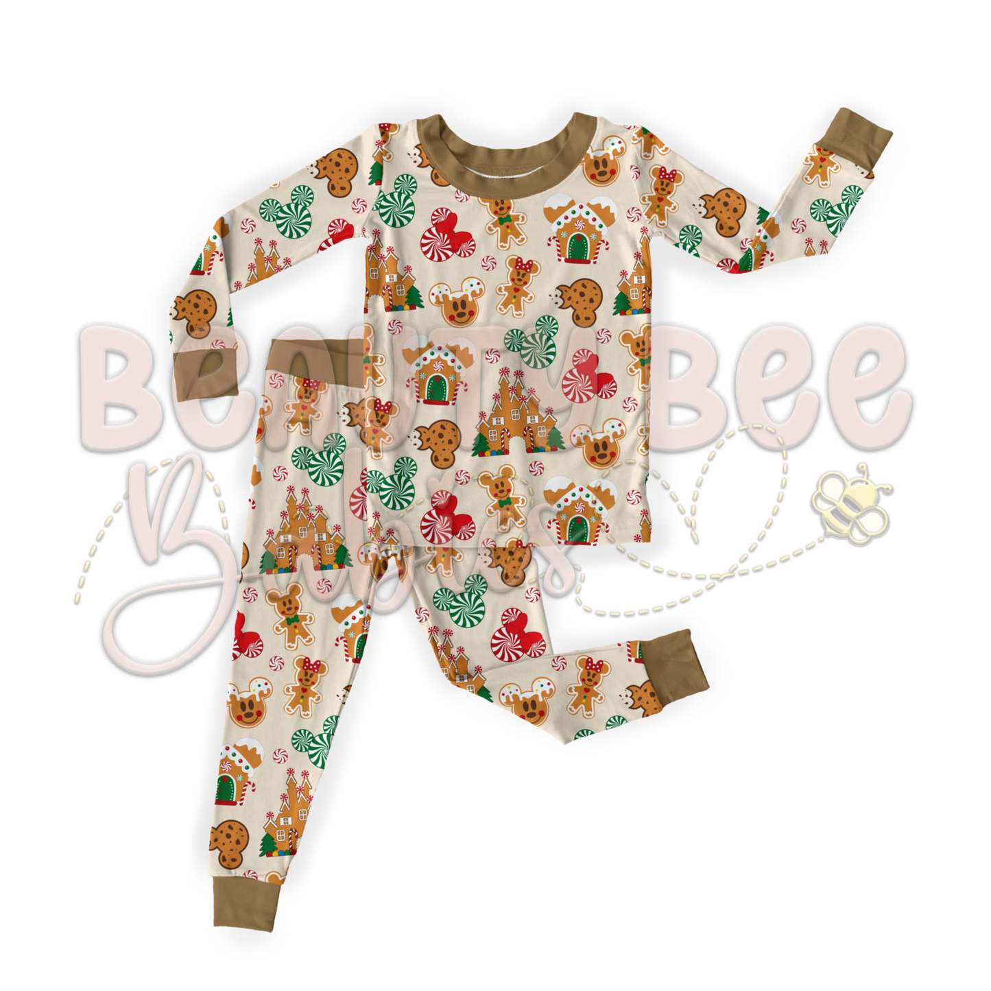 PREORDER Christmas Cookies Bamboo Viscose Long Sleeve Two Piece Pajamas