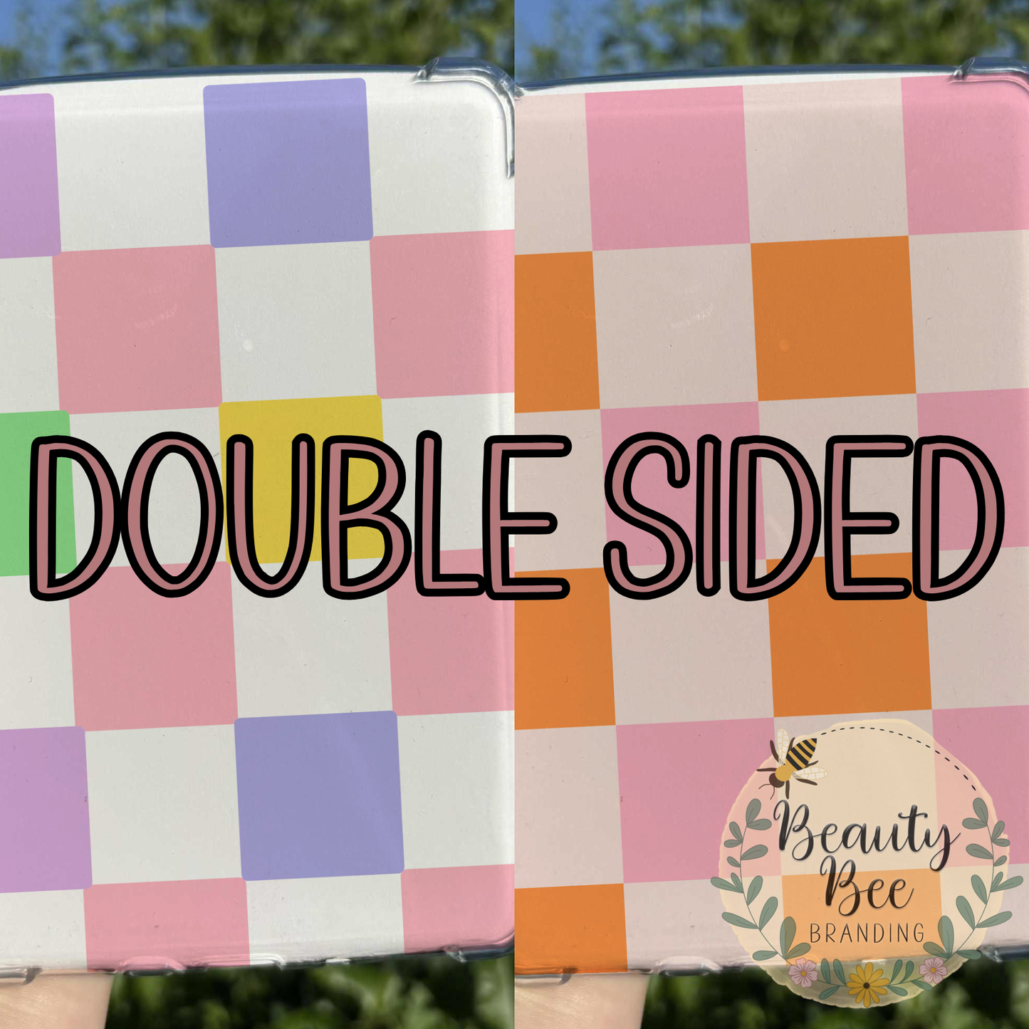 eReader Insert - DOUBLED SIDED Checkers Girly