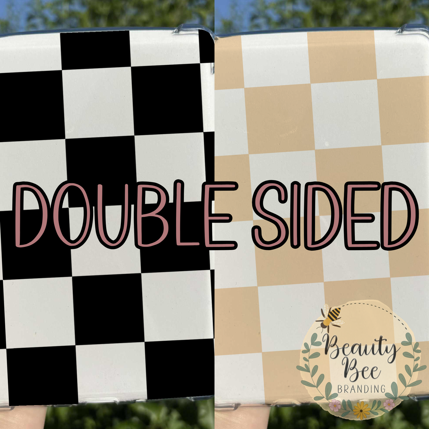 eReader Insert - DOUBLED SIDED Checkers Neutral