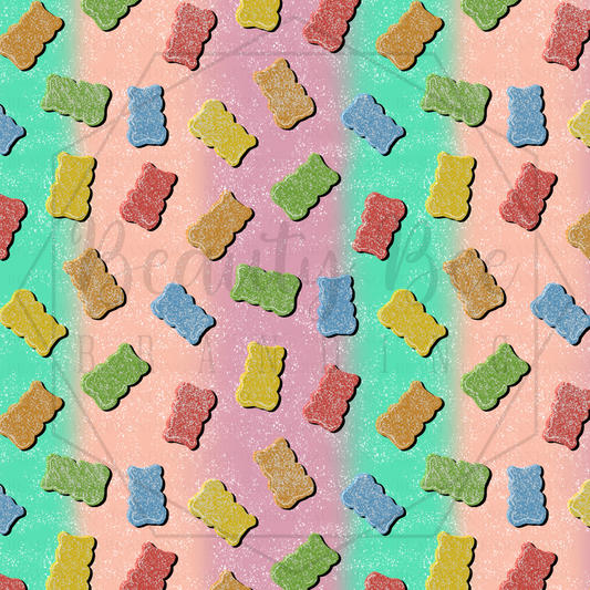 Sugar Rush Gummy Bears Sour Sugar Gradient V1 SEAMLESS PATTERN