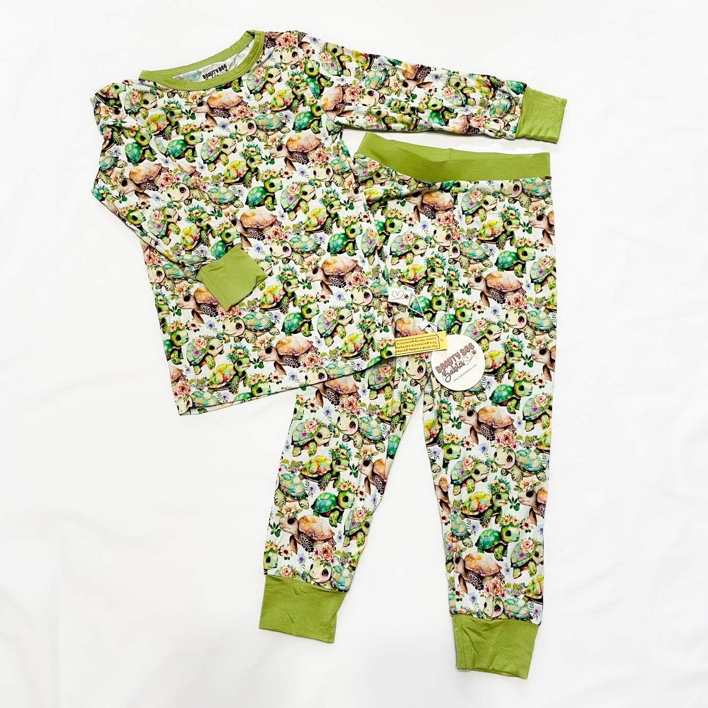 IN STOCK Floral Turtles Bamboo Viscose Pajamas