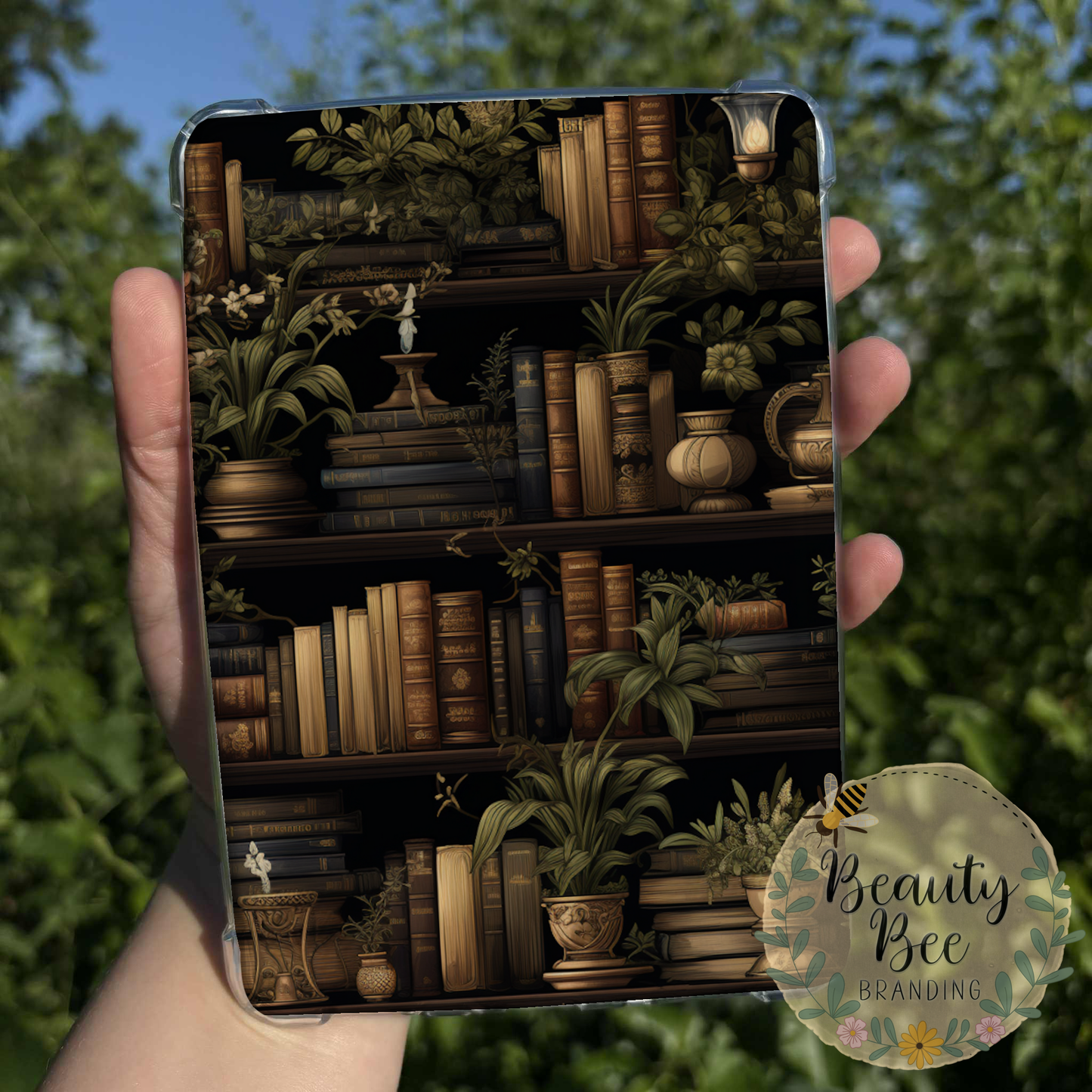 eReader Insert -Moody Bookshelf