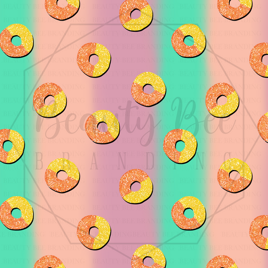 Sugar Rush Peach Rings Gradient V1 SEAMLESS PATTERN