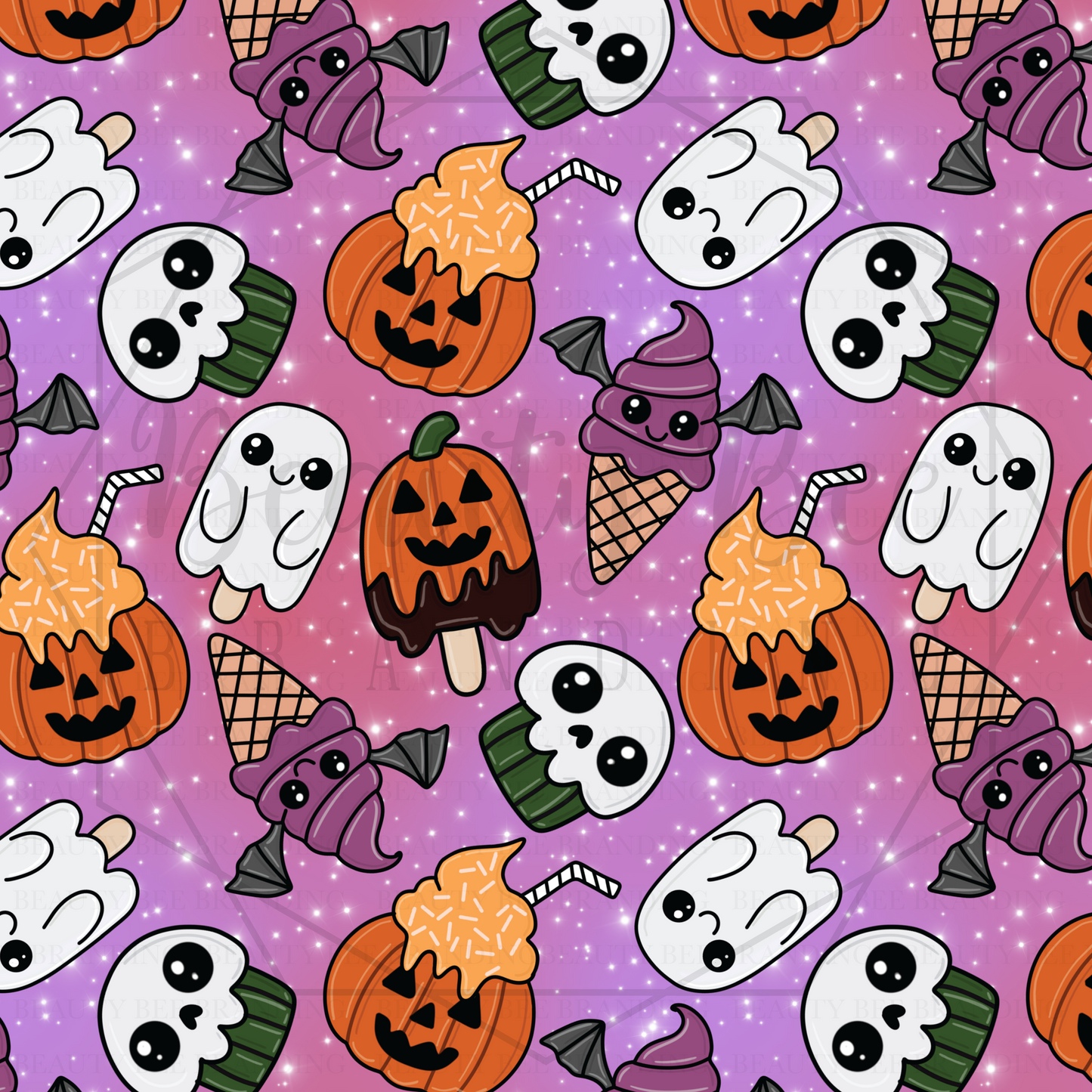 Spooky Treats Pink SEAMLESS PATTERN