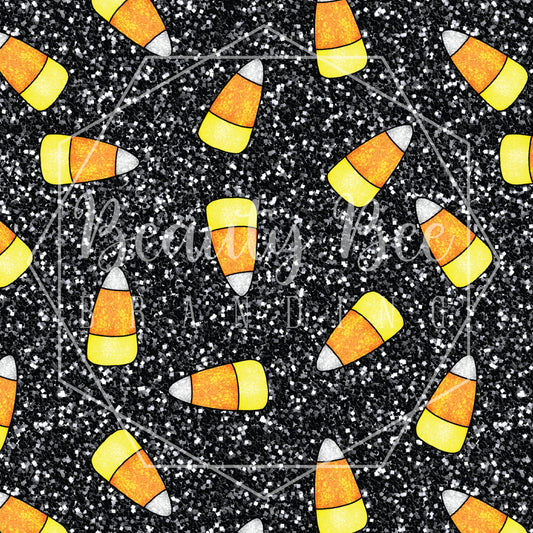 Glitter Candy Corn Black Glitter SEAMLESS PATTERN