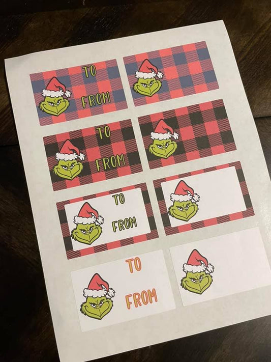 Mean One V1 Gift Tag Stickers
