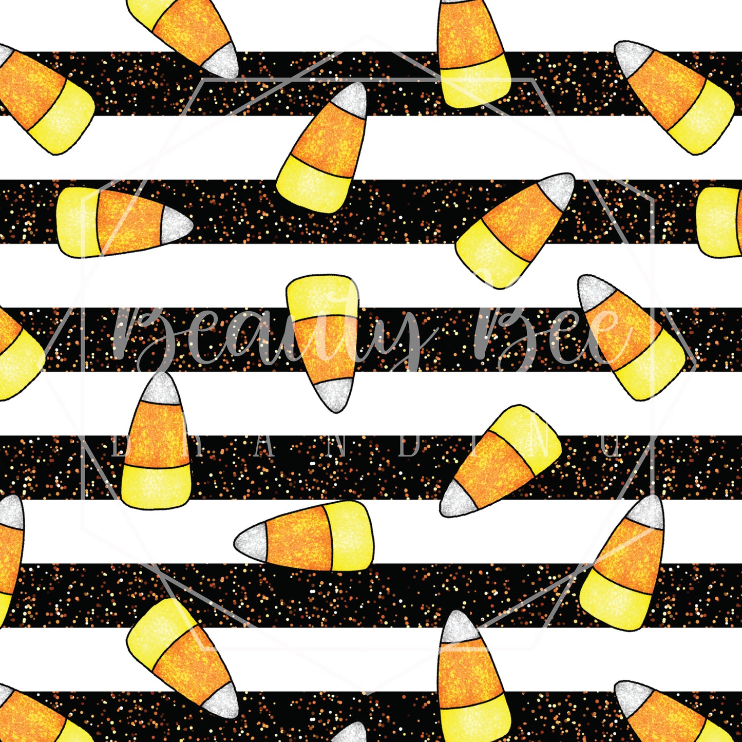 Glitter Candy Corn Speckled Stripes SEAMLESS PATTERN