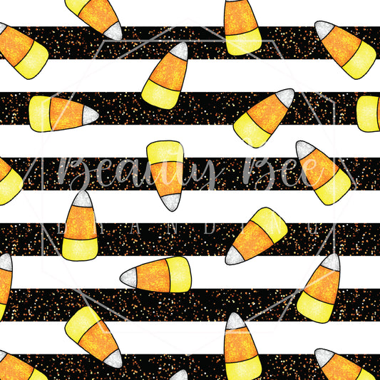 Glitter Candy Corn Speckled Stripes SEAMLESS PATTERN