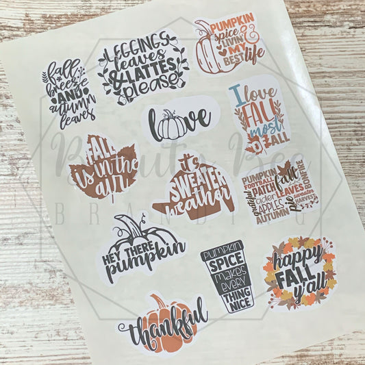 Fall Sayings Sticker Sheet