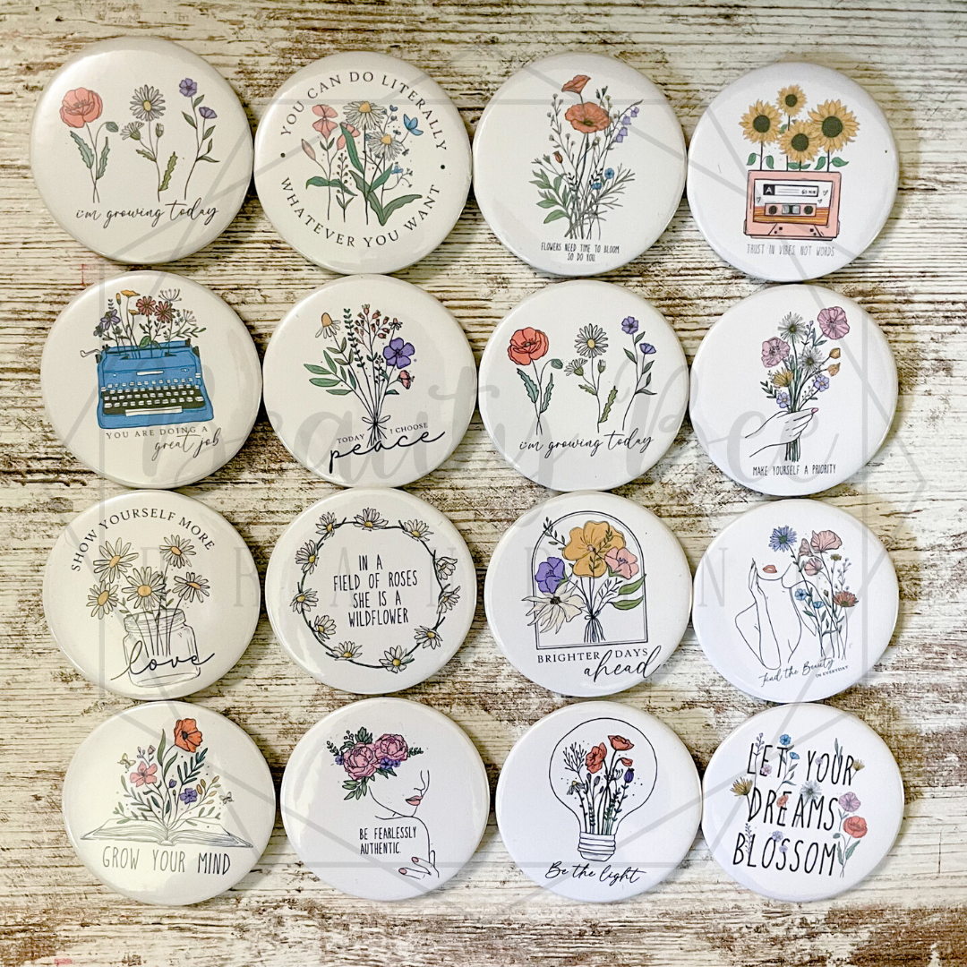 Inspirational Wildflowers BUTTONS