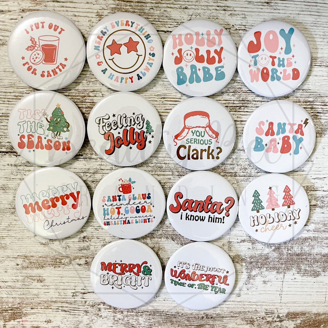 Retro Christmas BUTTONS