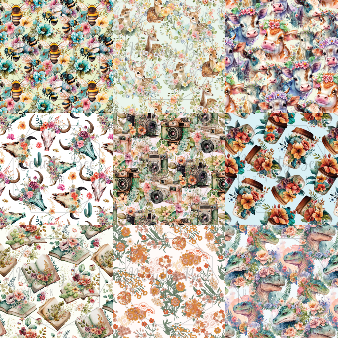 LIMITED Fun Florals MEGA BUNDLE SEAMLESS PATTERNS