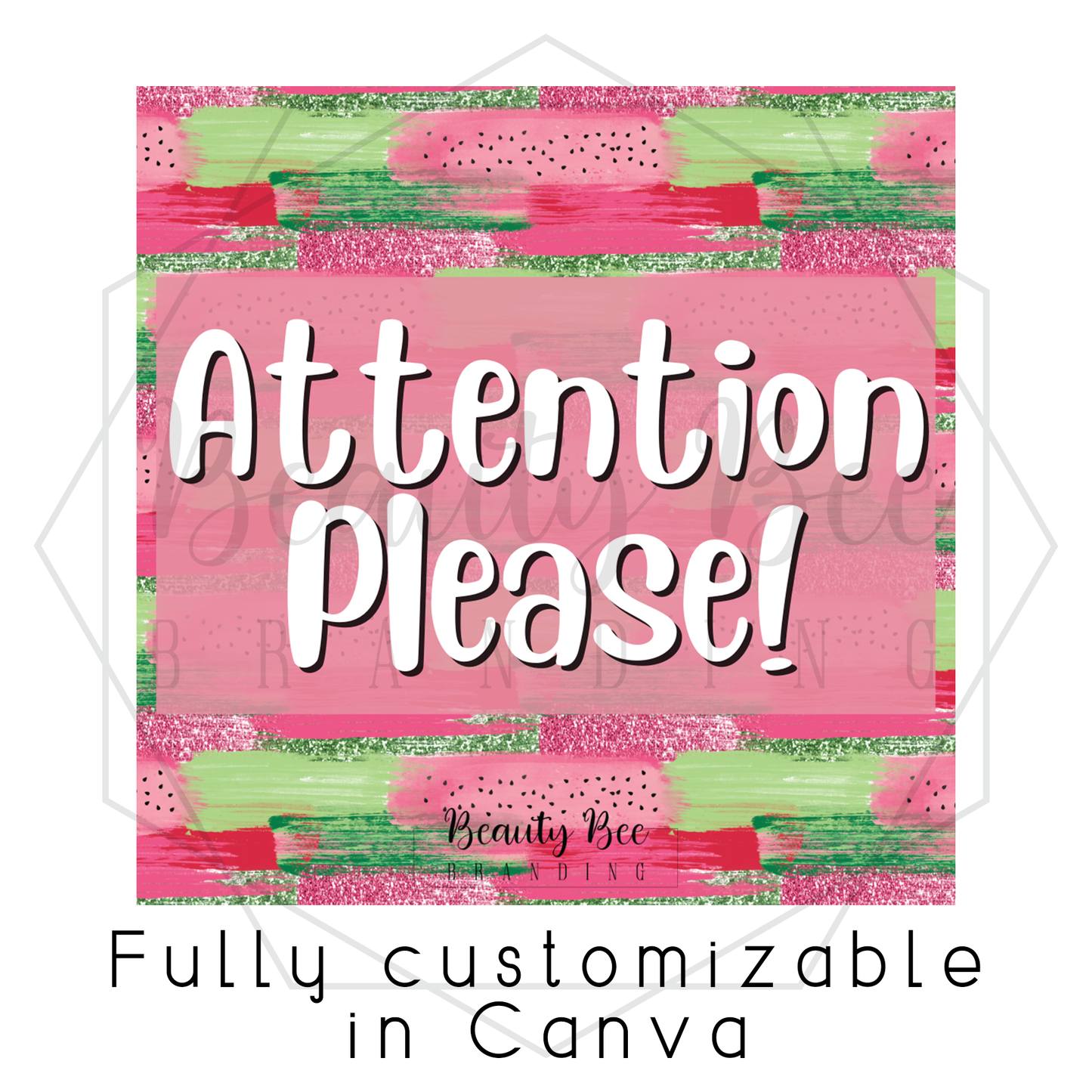 Announcement Watermelon Editable Template