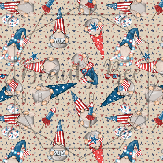 4th Of July Gnomes SEAMLESS PATTERN