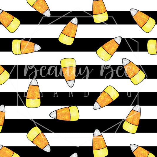 Glitter Candy Corn Black Stripes SEAMLESS PATTERN