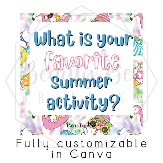 Summer Interactive Post 1 Editable Template