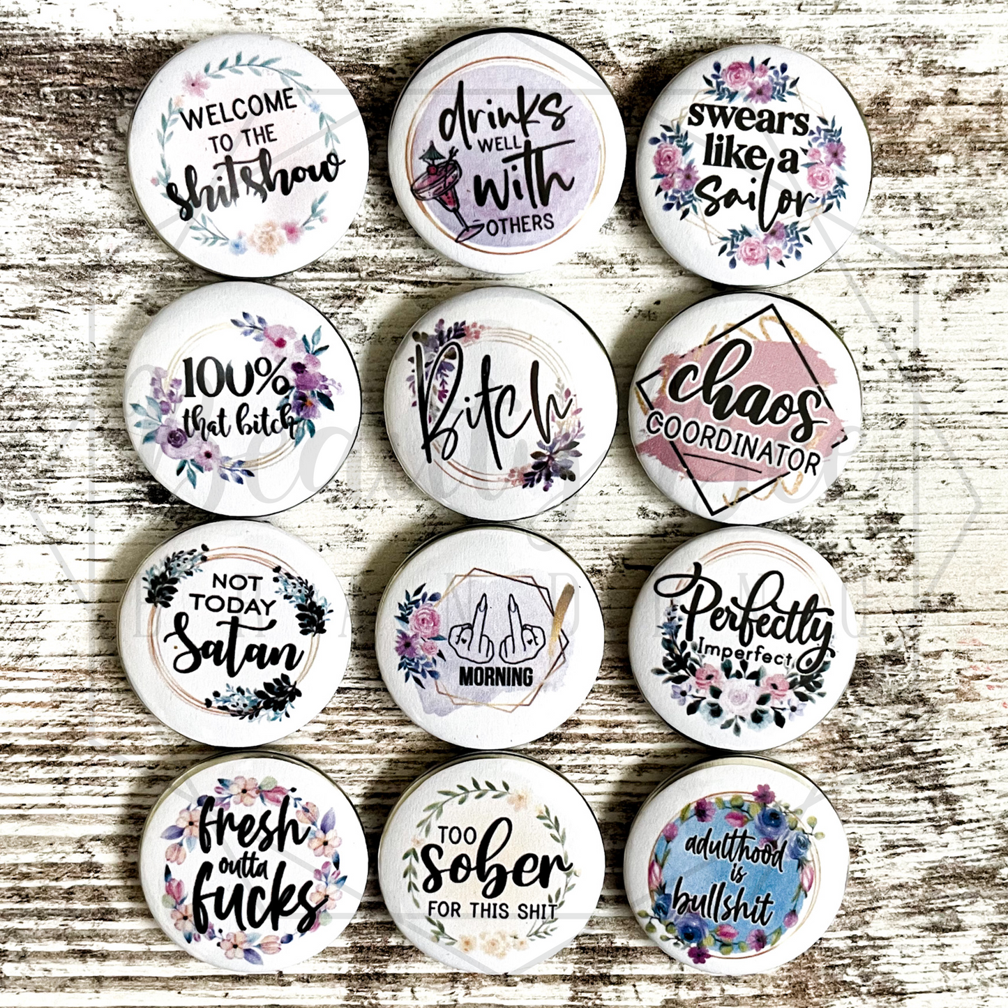 WHOLESALE Swear Sayings BUTTONS