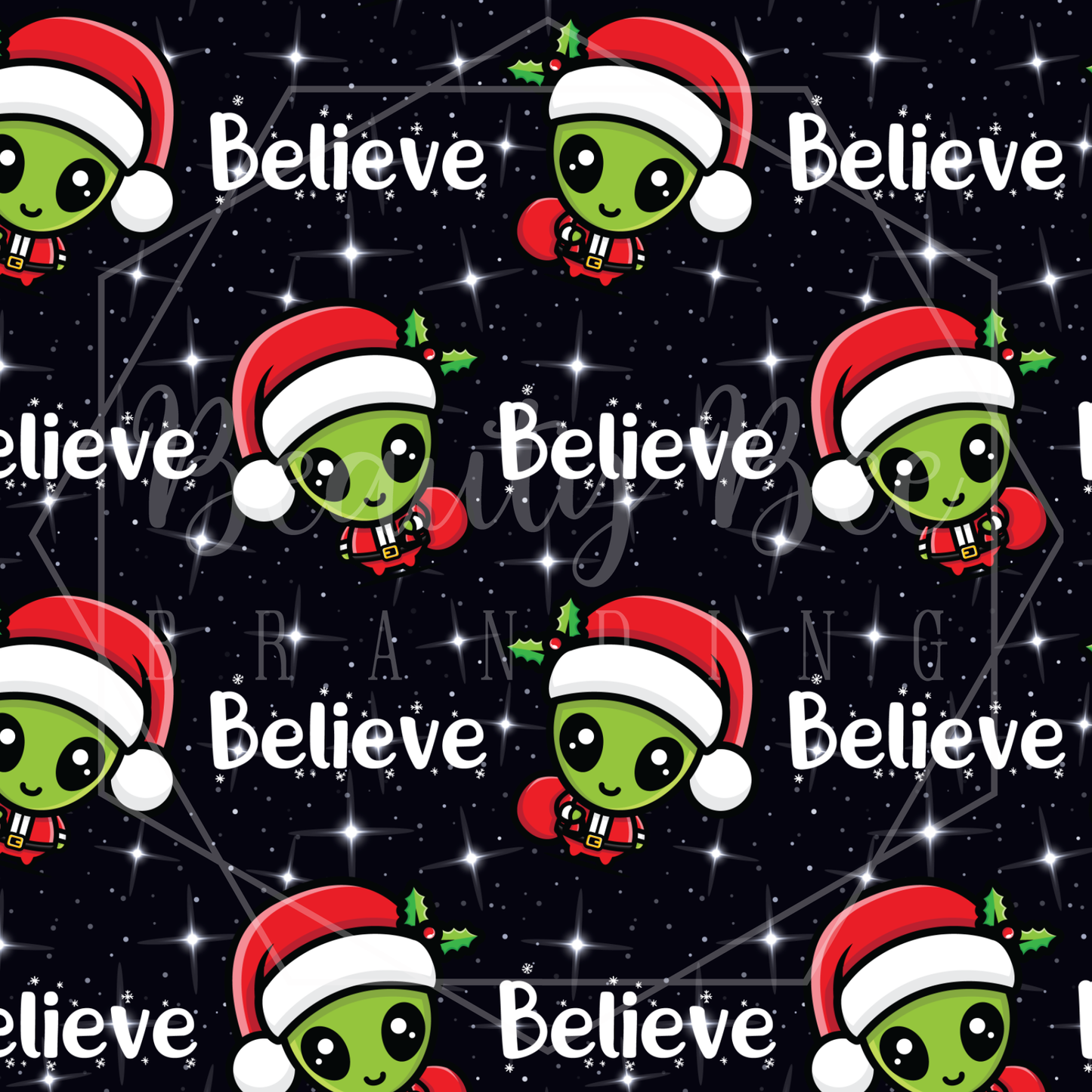 Alien Santa SEAMLESS PATTERN