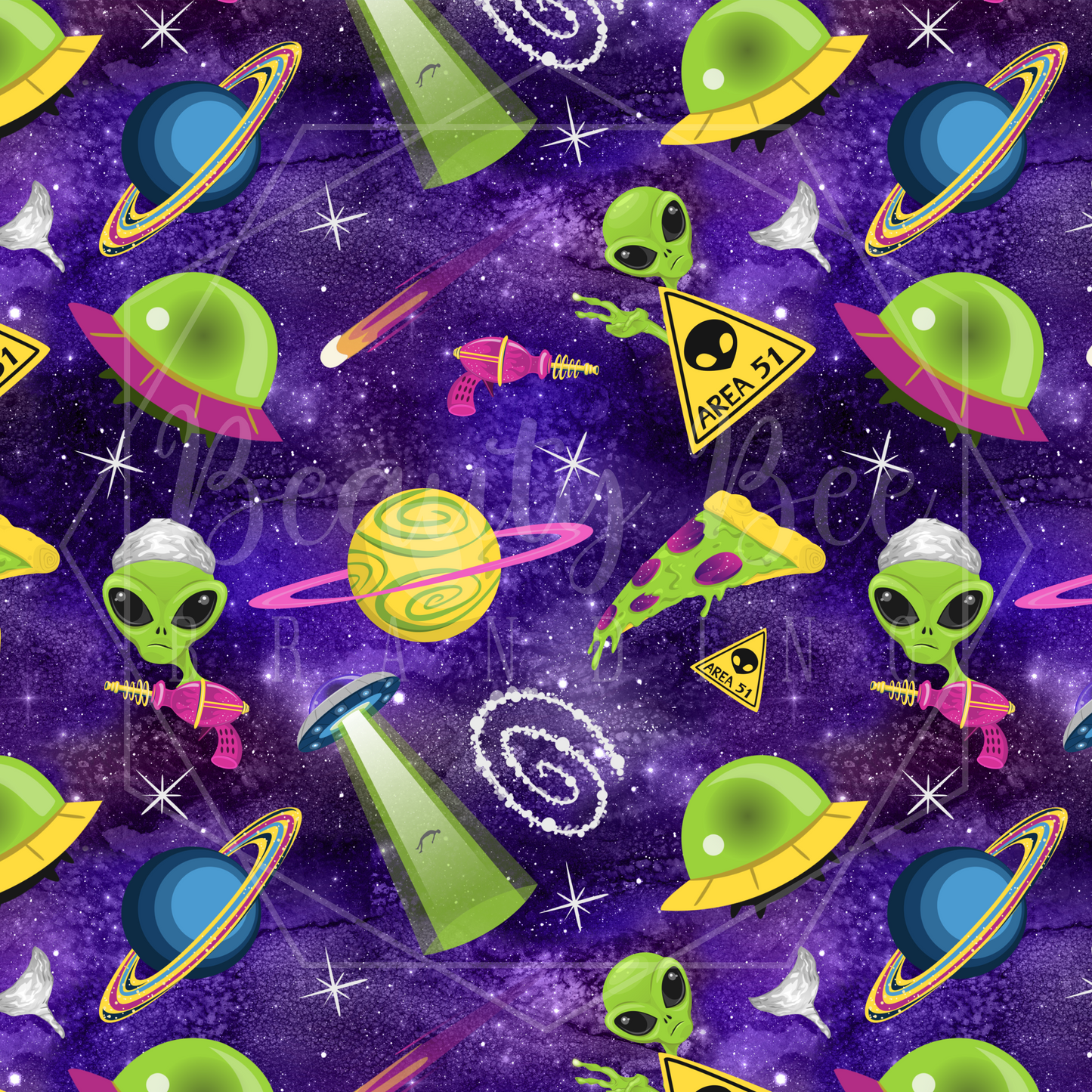 Space Aliens SEAMLESS PATTERN