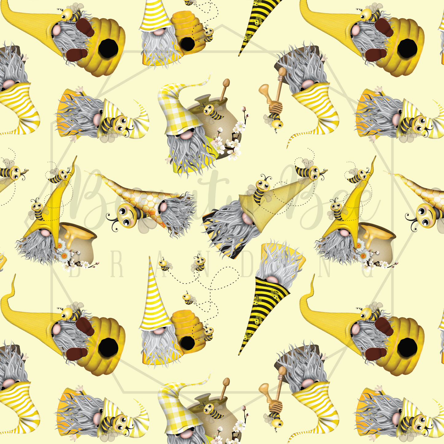 Bee Gnomes SEAMLESS PATTERN