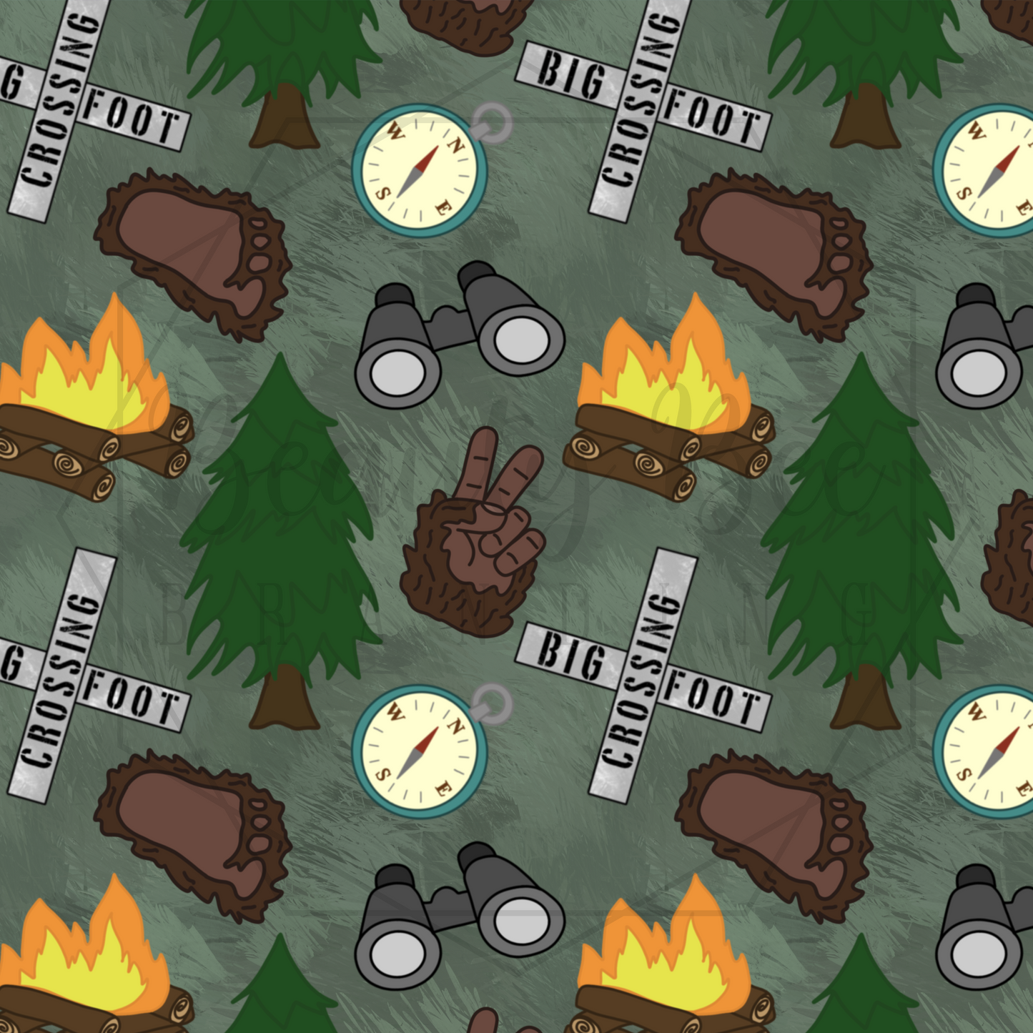 Bigfoot Crossing SEAMLESS PATTERN