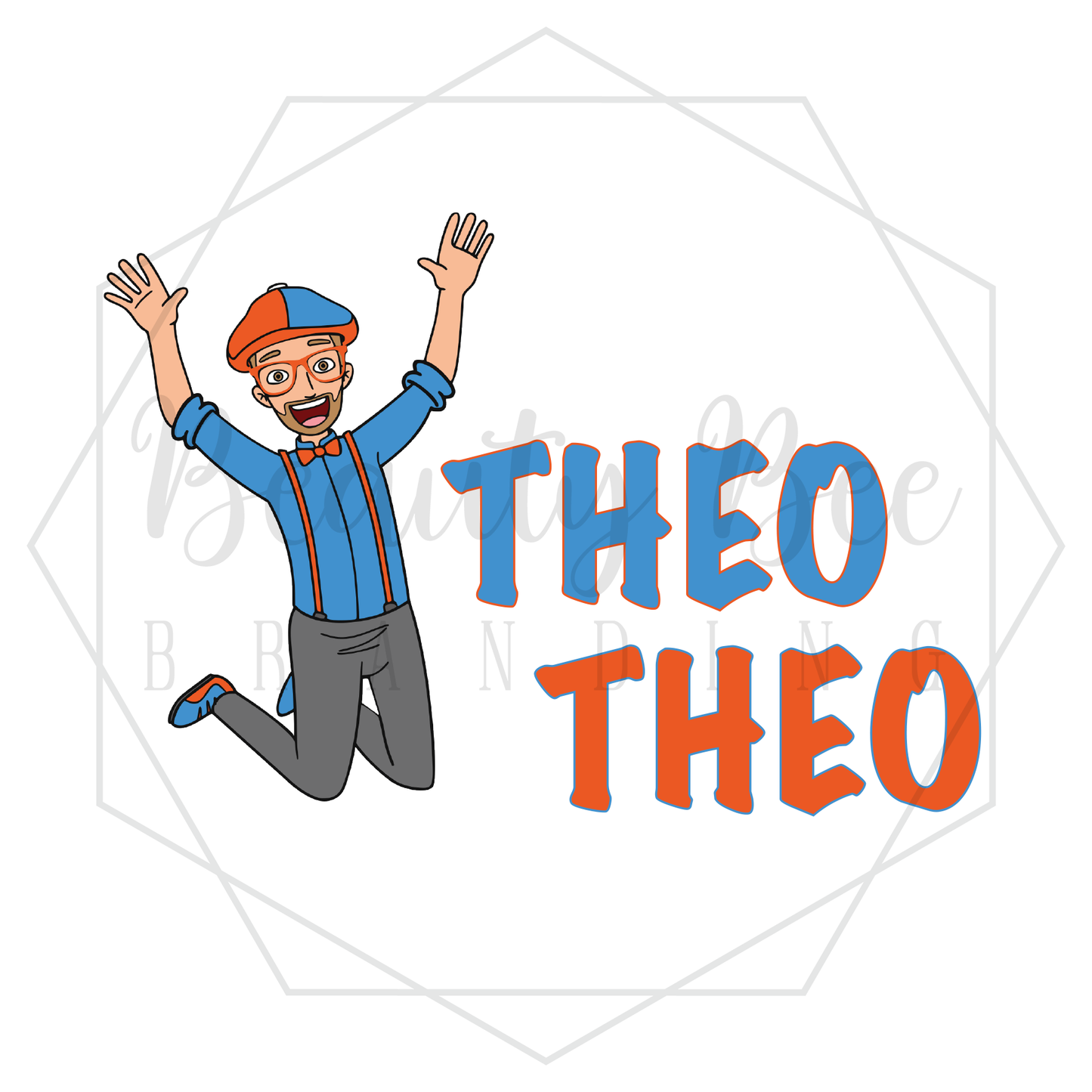 Blippi V1 Customized DIGITAL DECAL - Sublimation and Print & Cut Files