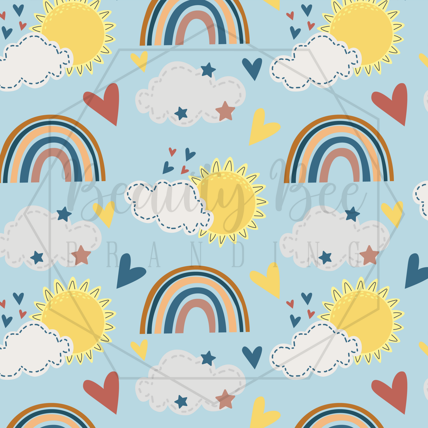 Blue Rainbows SEAMLESS PATTERN