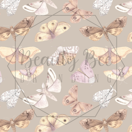 Boho Moths SEAMLESS PATTERN