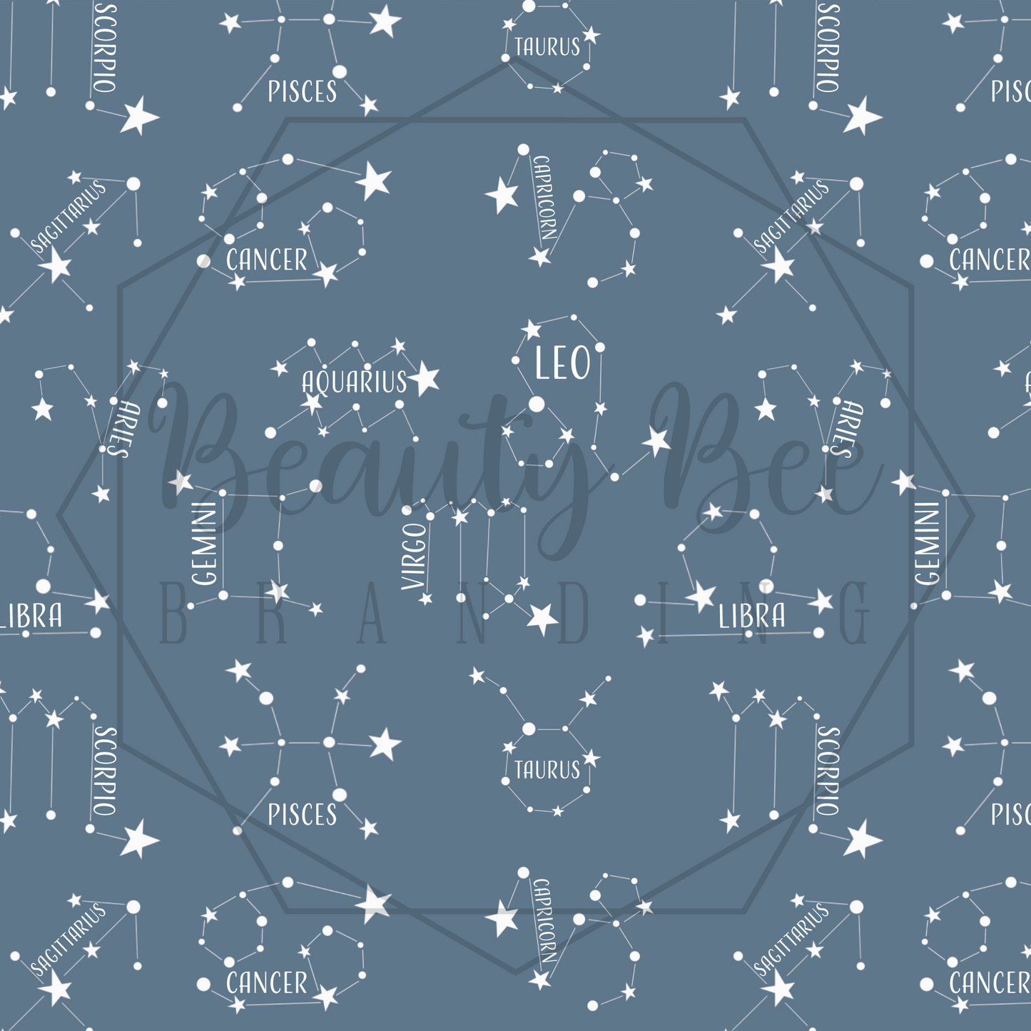 Boho Zodiac Names SEAMLESS PATTERN