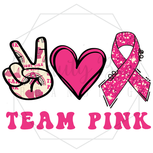 Breast Cancer Team Pink DIGITAL DECAL - Sublimation and Print & Cut Files