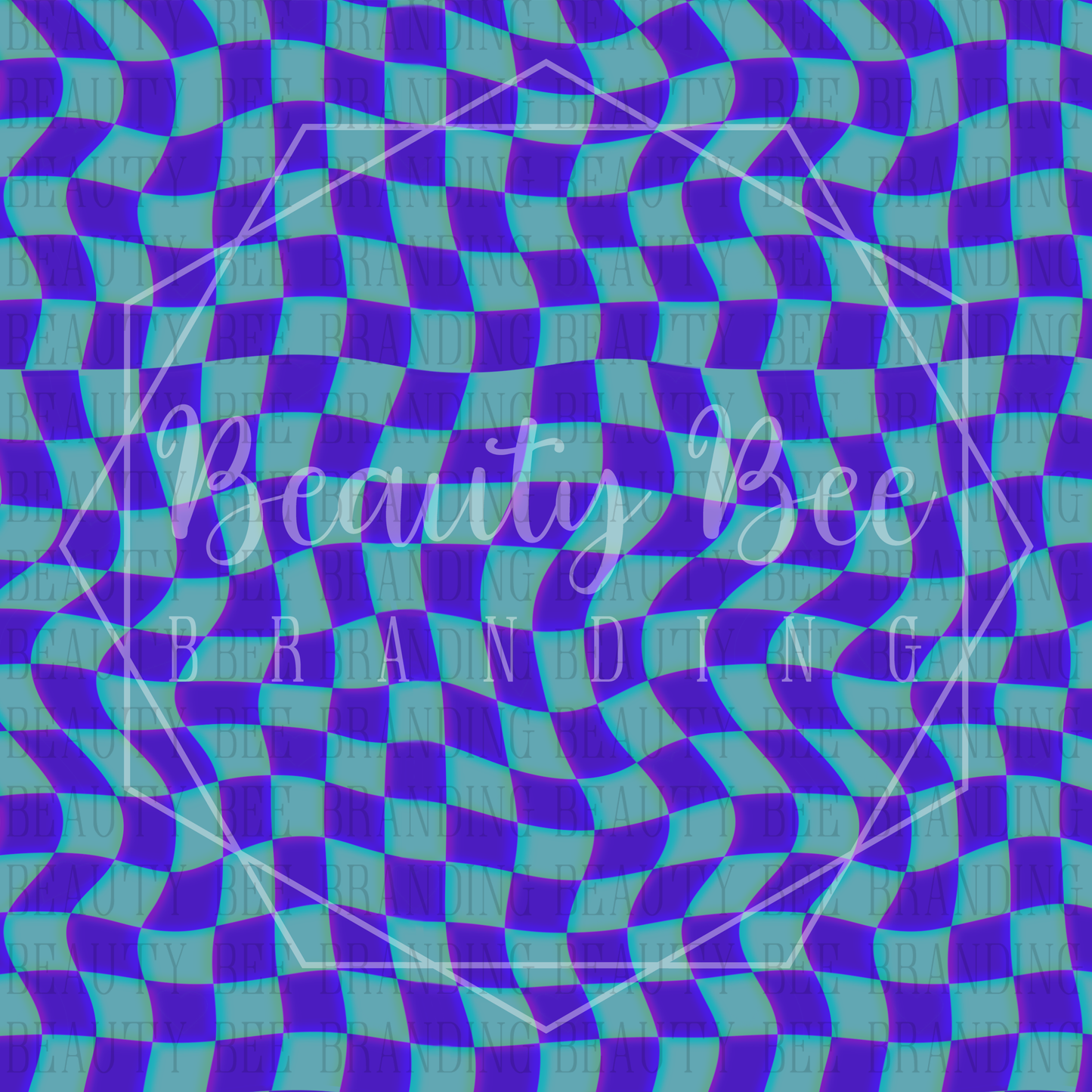 Groovy Neon Checks Blue SEAMLESS PATTERN