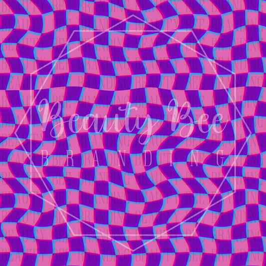 Groovy Neon Checks Pink SEAMLESS PATTERN