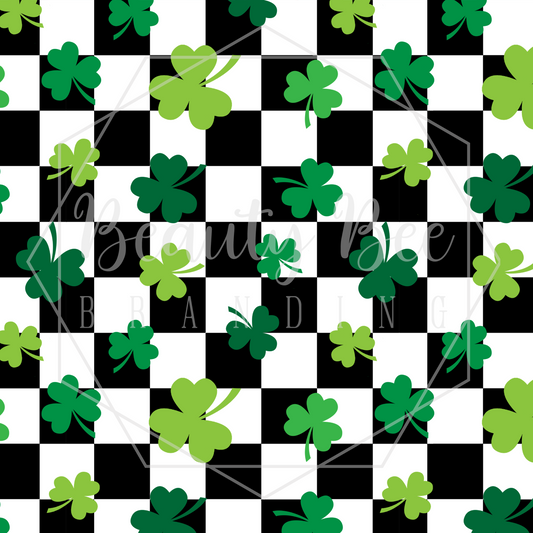 Checkered Shamrocks SEAMLESS PATTERN