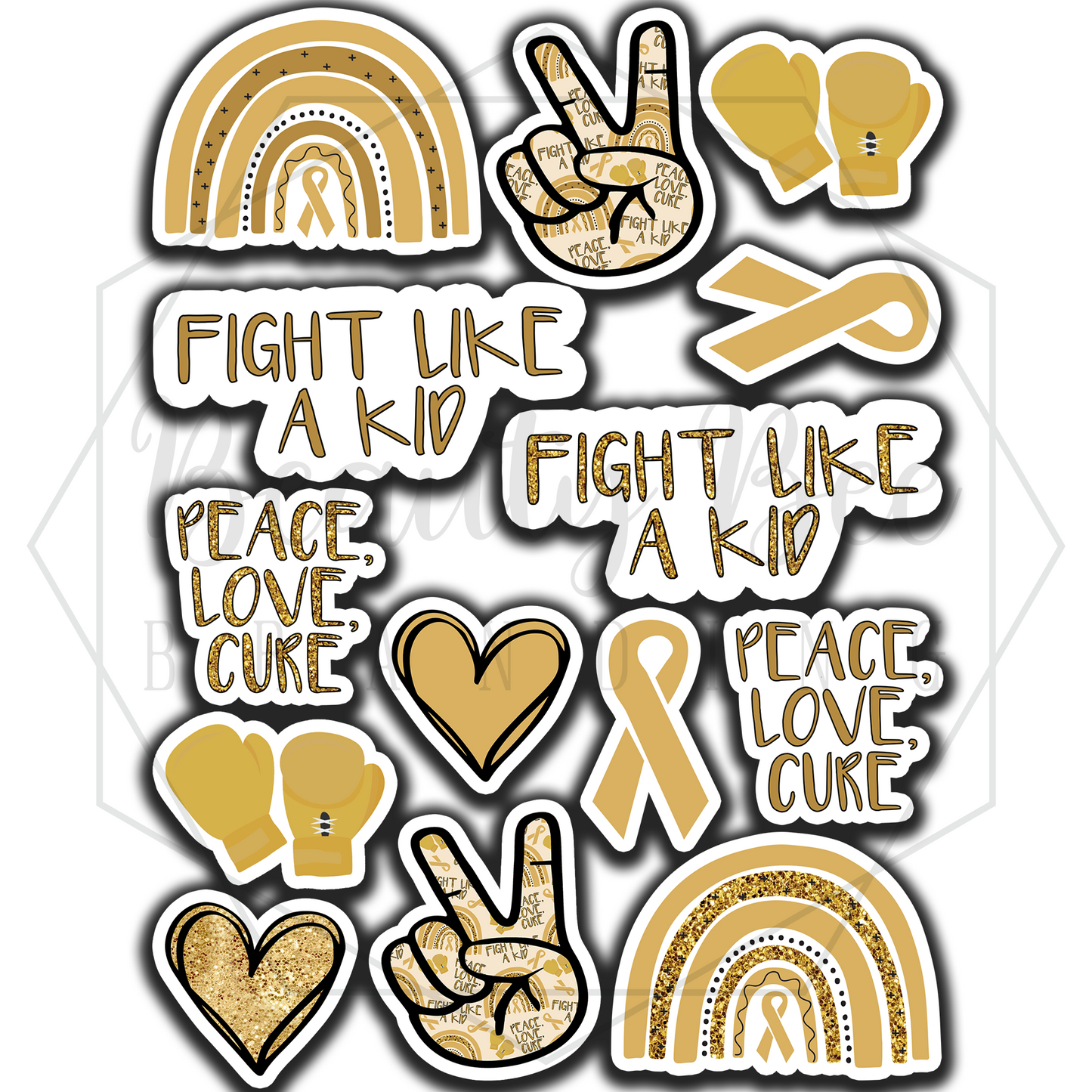 Childhood Cancer Sticker Sheet