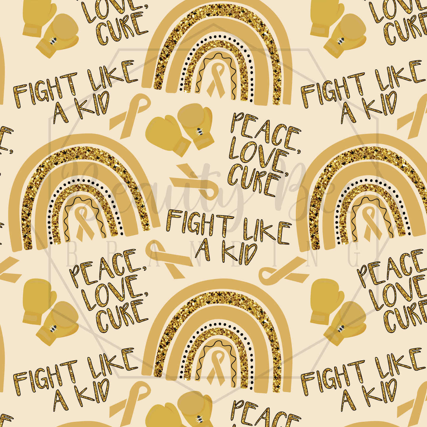 Childhood Cancer Glitter SEAMLESS PATTERN