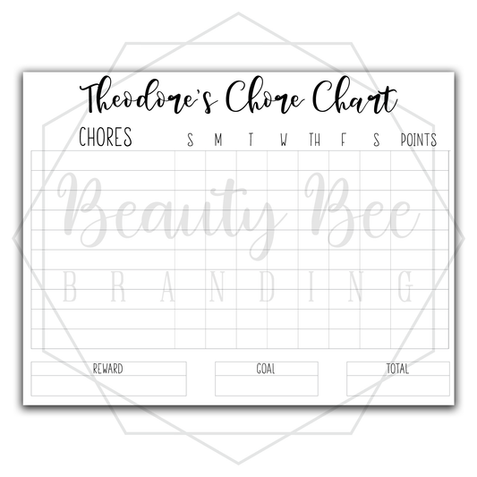 Chore Chart DRY ERASE FRIDGE MAGNET