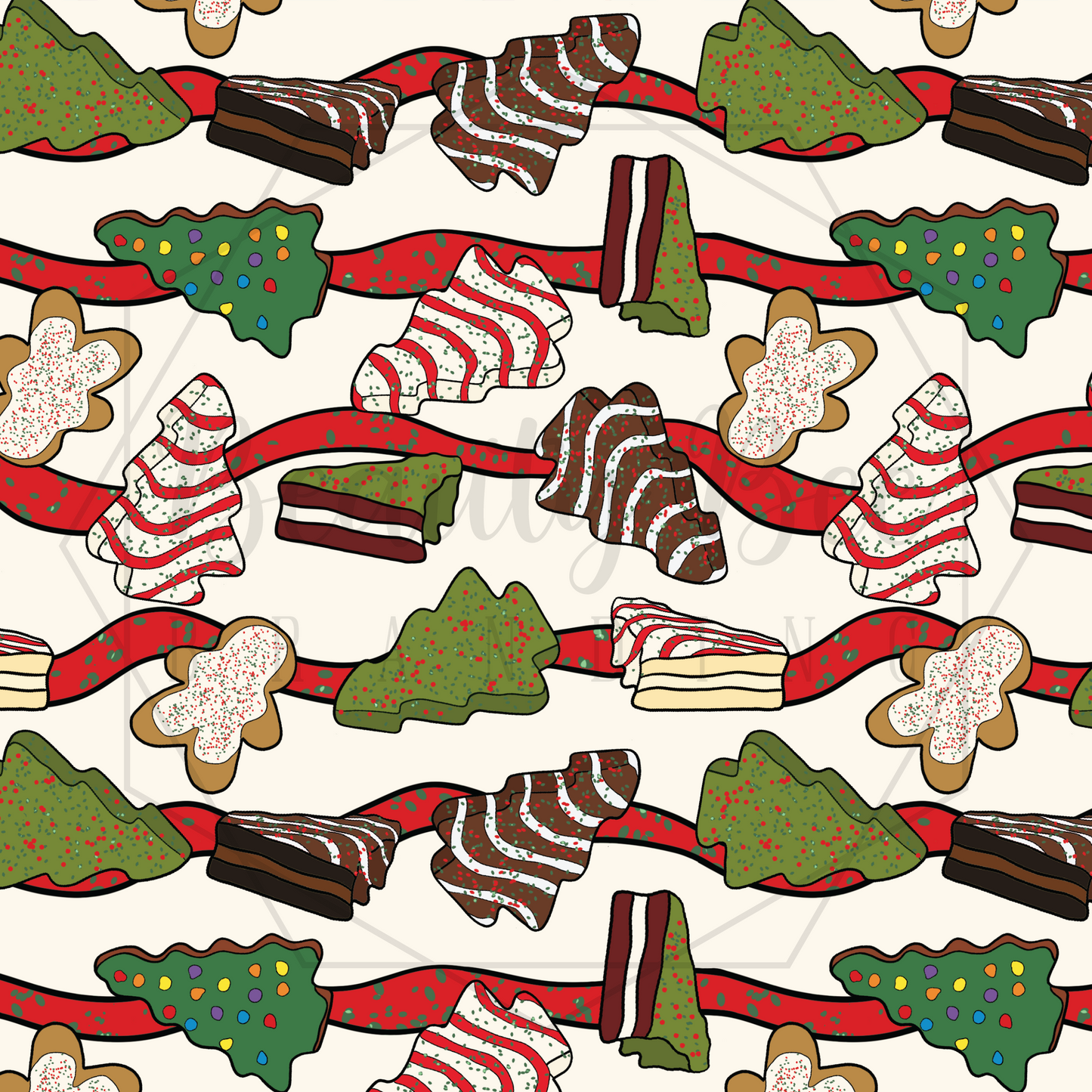 Christmas Snacks Vanilla SEAMLESS PATTERN