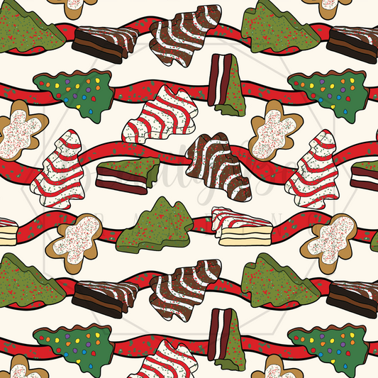 Christmas Snacks Vanilla SEAMLESS PATTERN