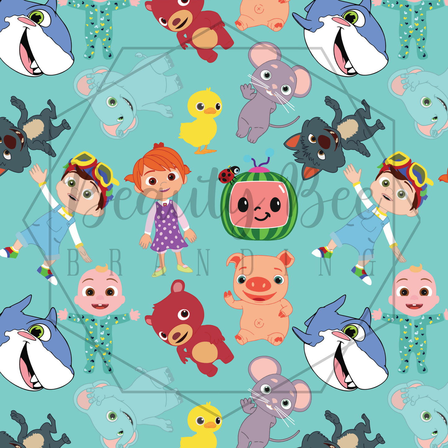 Fruit Family Blue SEAMLESS PATTERN