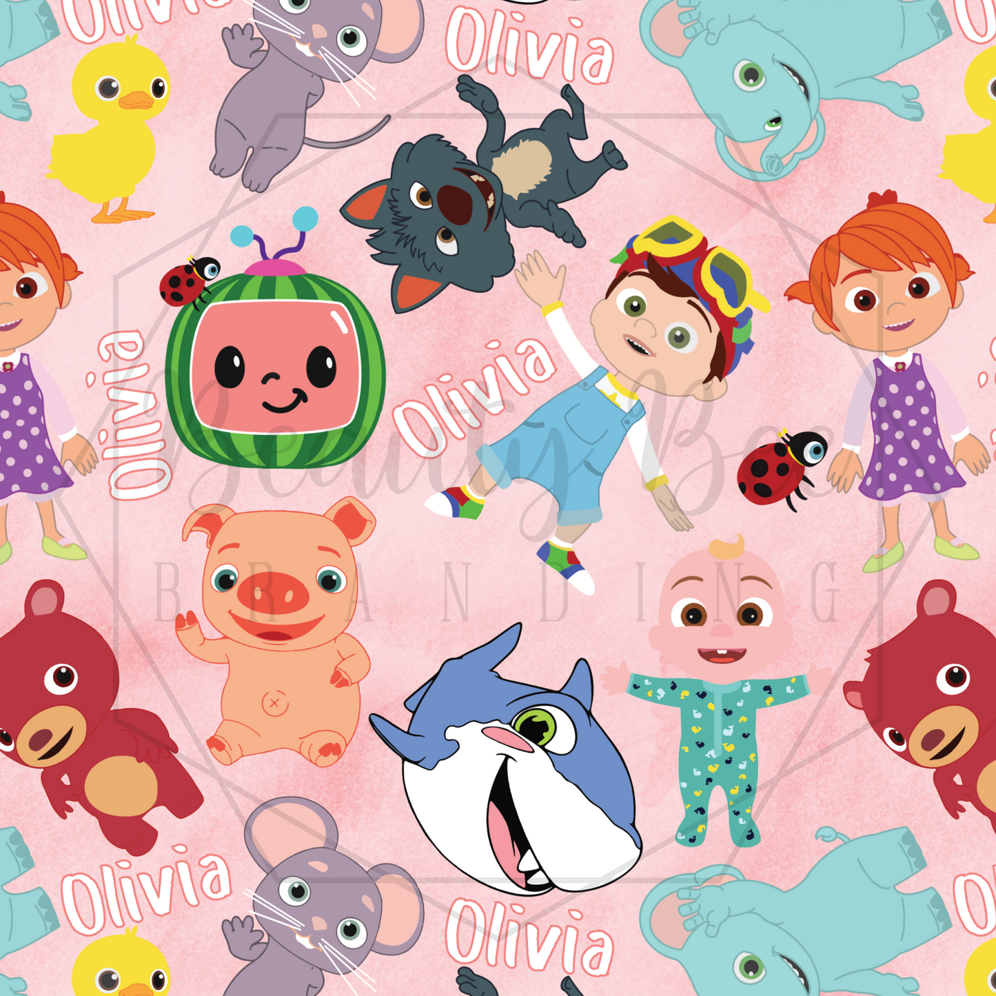 Fruit Family Pink Customized SEAMLESS PATTERN