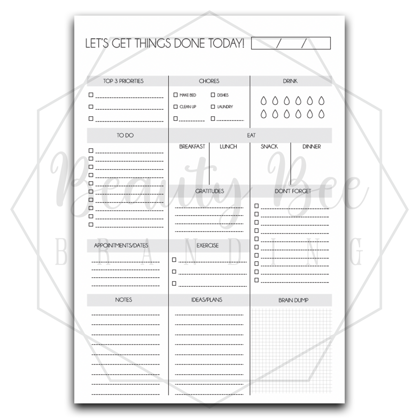 Daily Habit Tracker Tear Off Pad