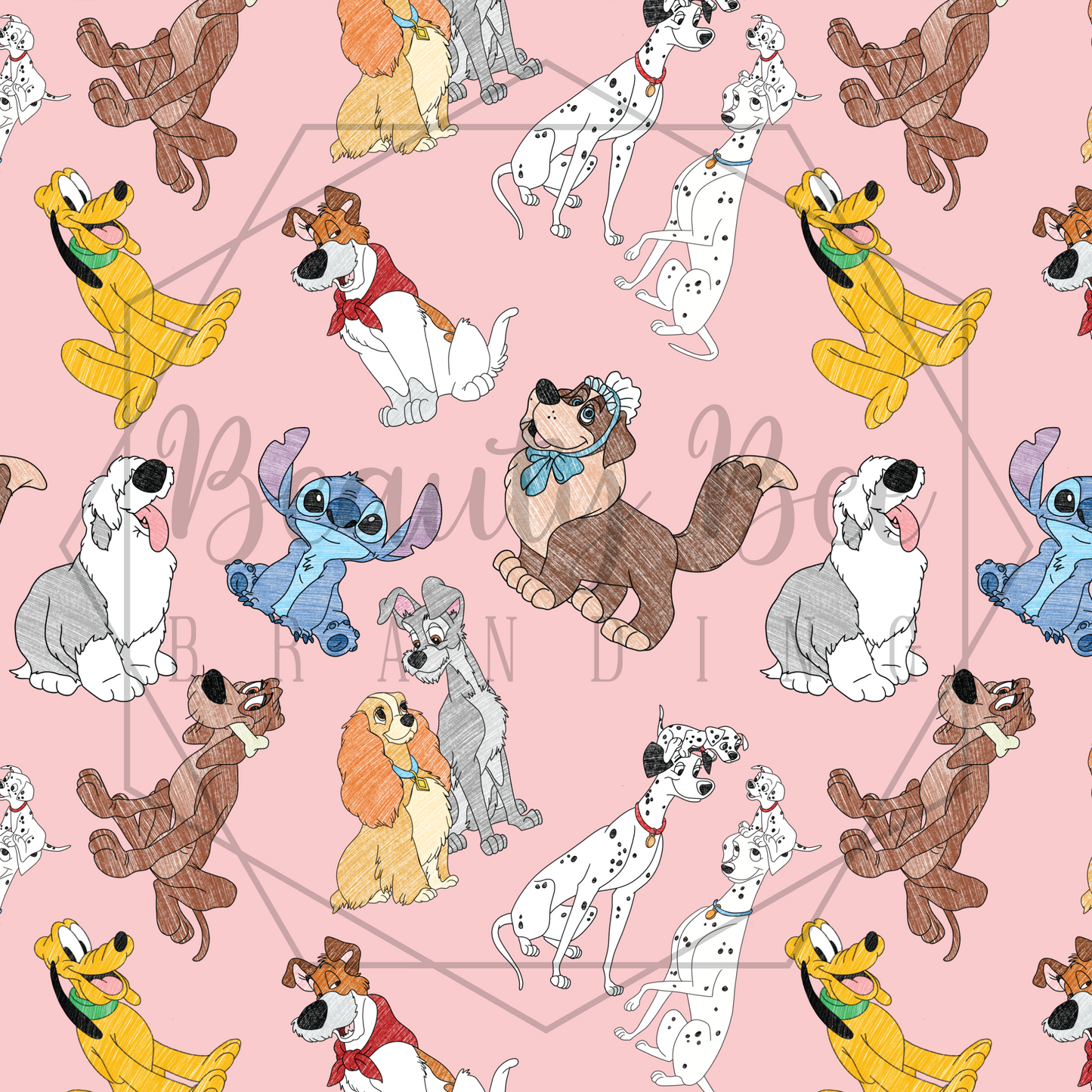 Walt's Dogs Pink V2 SEAMLESS PATTERN