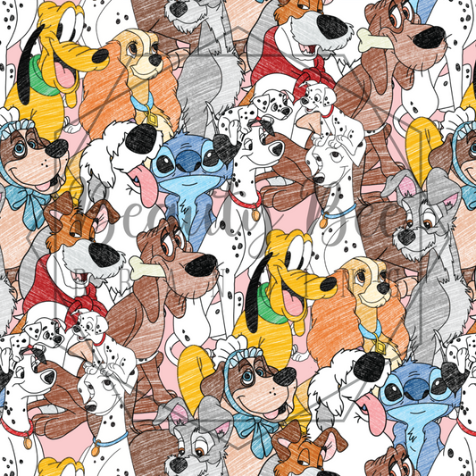 Walt's Dogs Pink V3 SEAMLESS PATTERN