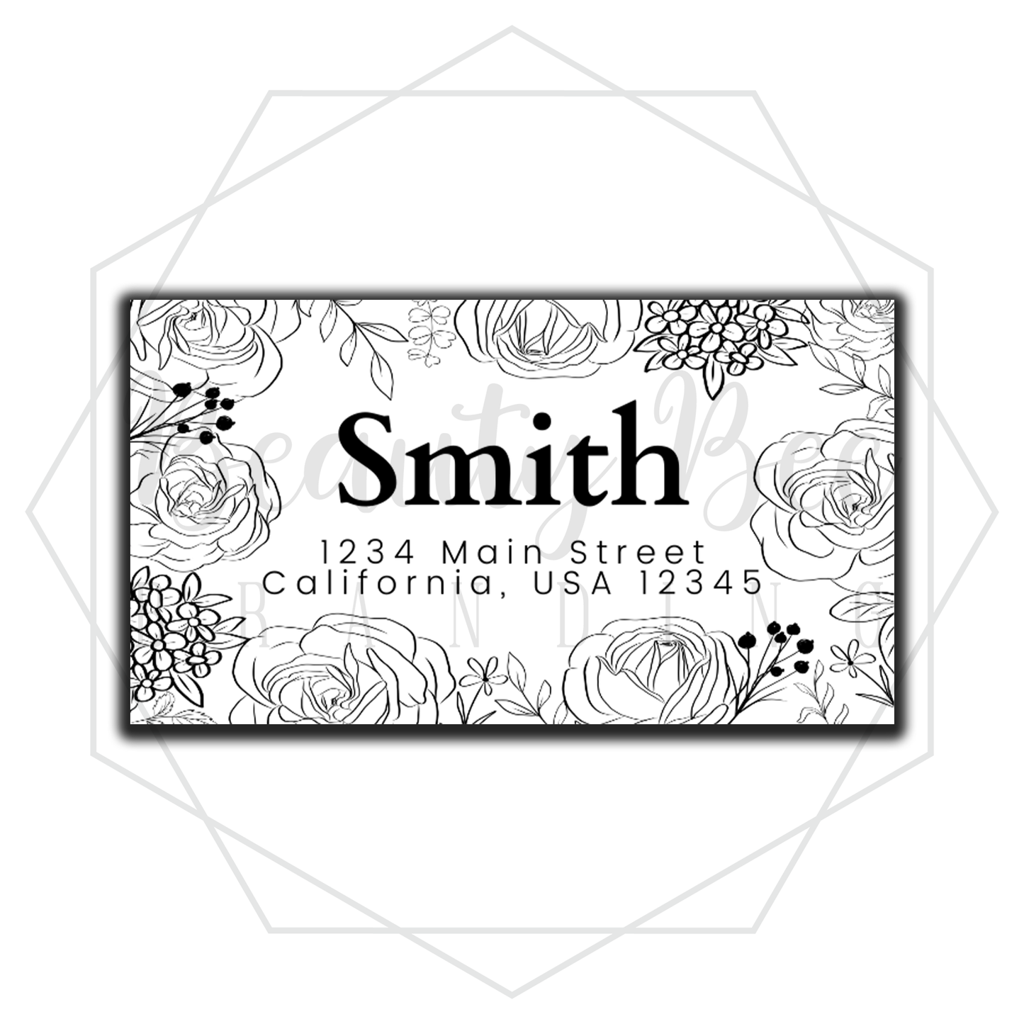 Floral Address Label STICKER ROLL OF 100