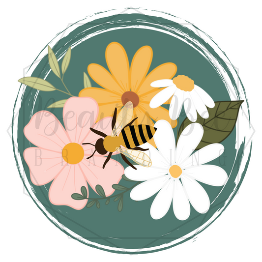 Floral Bees V2 DIGITAL DECAL - Sublimation and Print & Cut Files