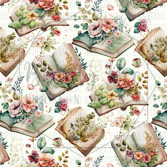 Floral Books SEAMLESS PATTERN
