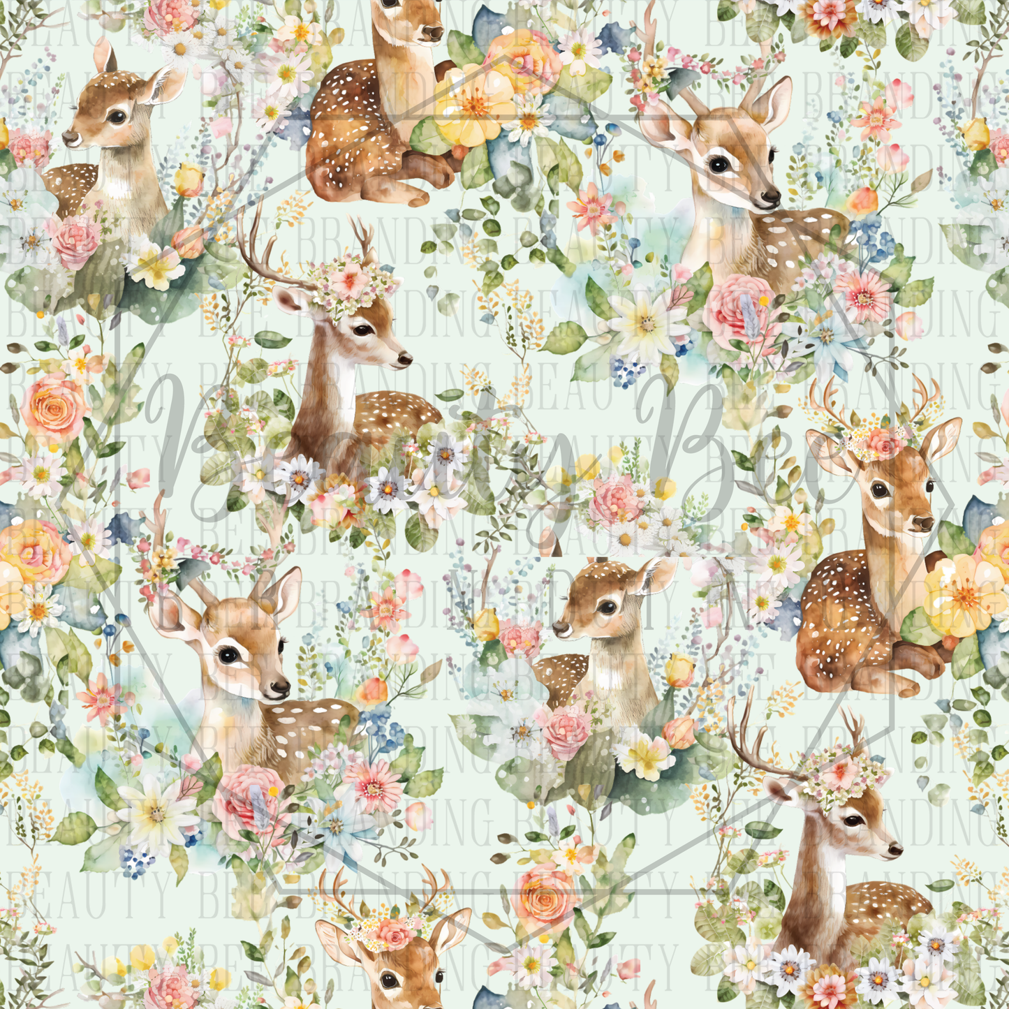 Floral Deer SEAMLESS PATTERN